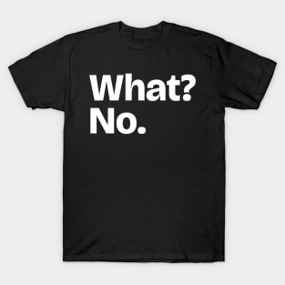 What? No. Ferns response when asked by Serie to become her student Sousou no Frieren Anime Manga Funny Moments SNF-187 T-Shirt